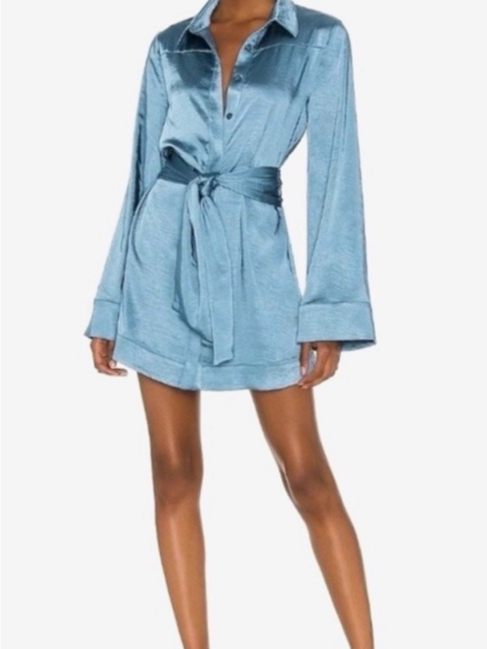 Camila Coelho Satin Tie-Waist Dress